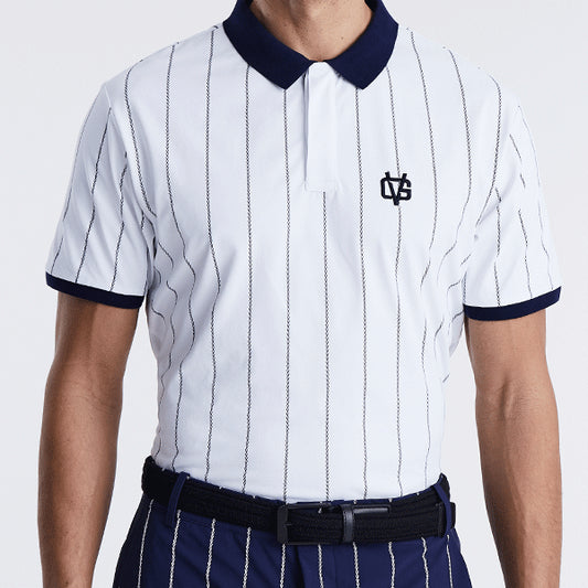 VICE Pinstripe Polo White