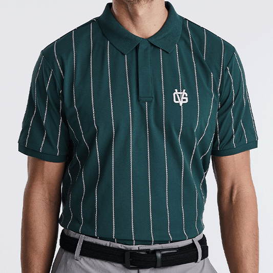 VICE Pinstripe Polo Dark Green