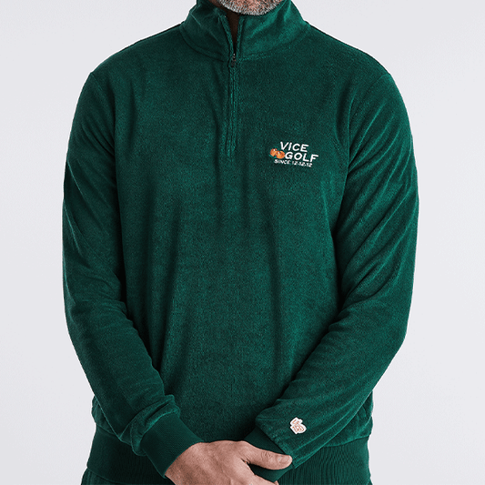 VICE Sunshine State Towel Terry Half-Zip Eden Green